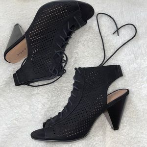 Wide width, Peep Toe, ankle booties, cone heel